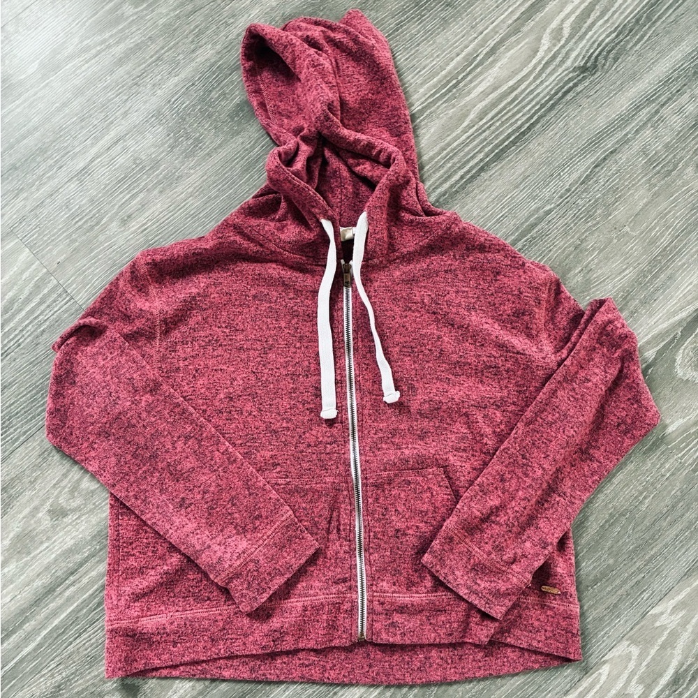 Harlow Zip-Up Hoodie | S | heathered maroon